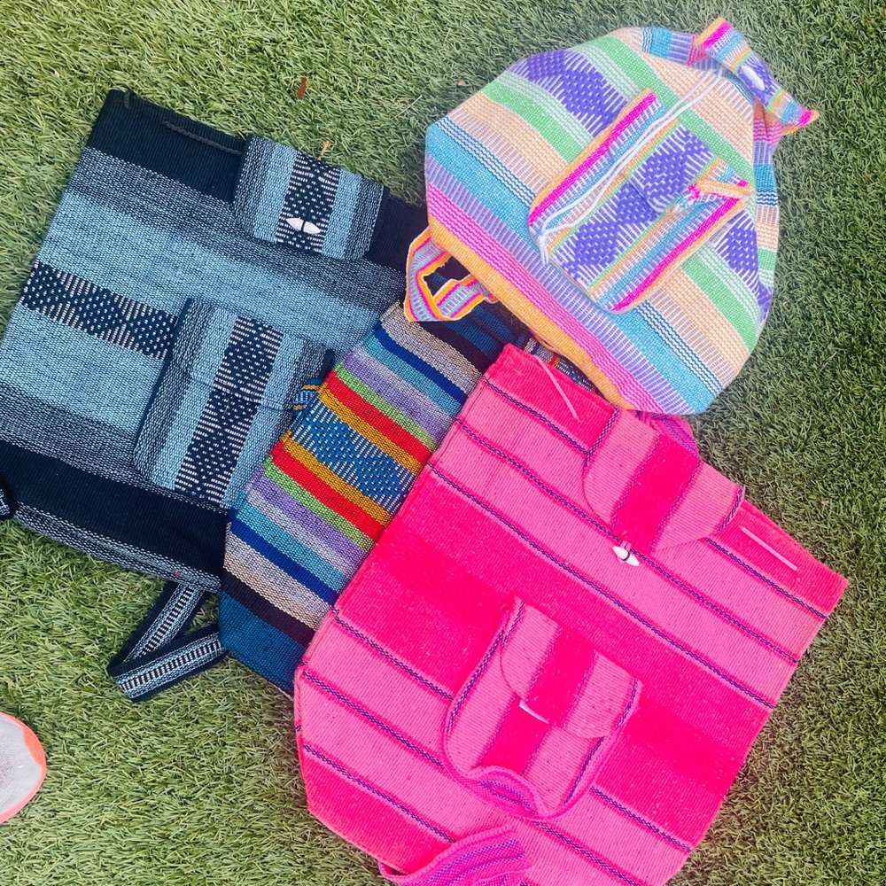 Colorful Woven Drawstring Bag - Picture 3 of 3